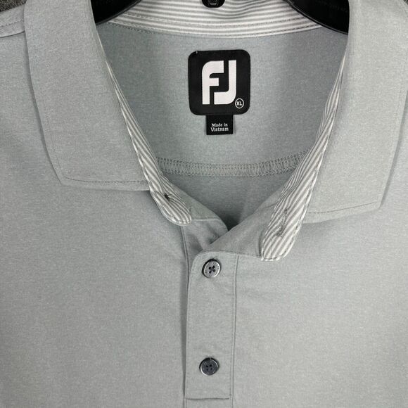 FootJoy Polo Shirt Mens XL Gray Golf Performance Tech Hilton-Head Clubhouse Fair - Picture 3 of 8
